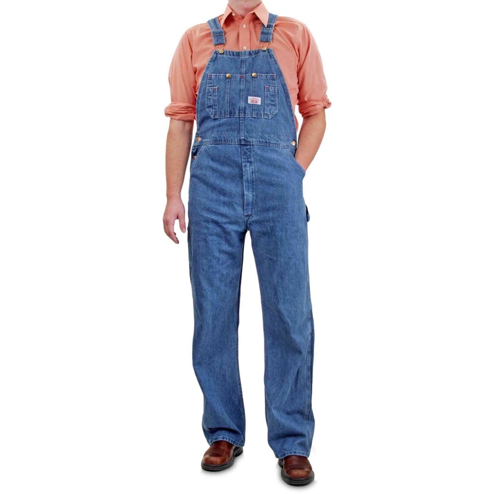 Round House Stone Washed Blue Denim Overalls